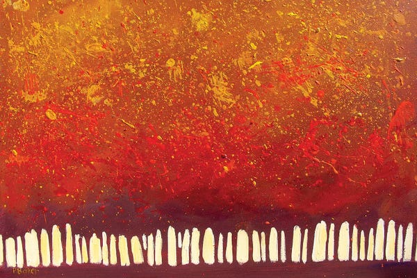 Abstract Floral & Botanical: Abstract Red Trees by Patty Baker