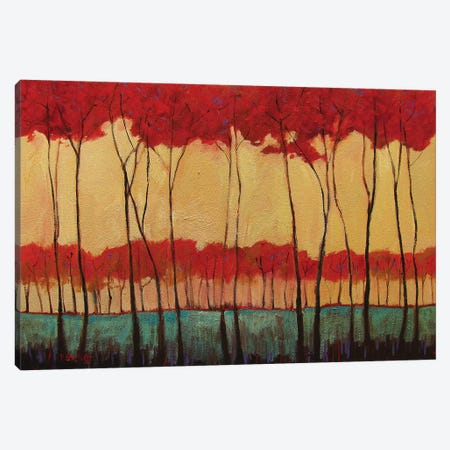 Abstract Tall Red Trees Canvas Print #PTB5} by Patty Baker Canvas Print