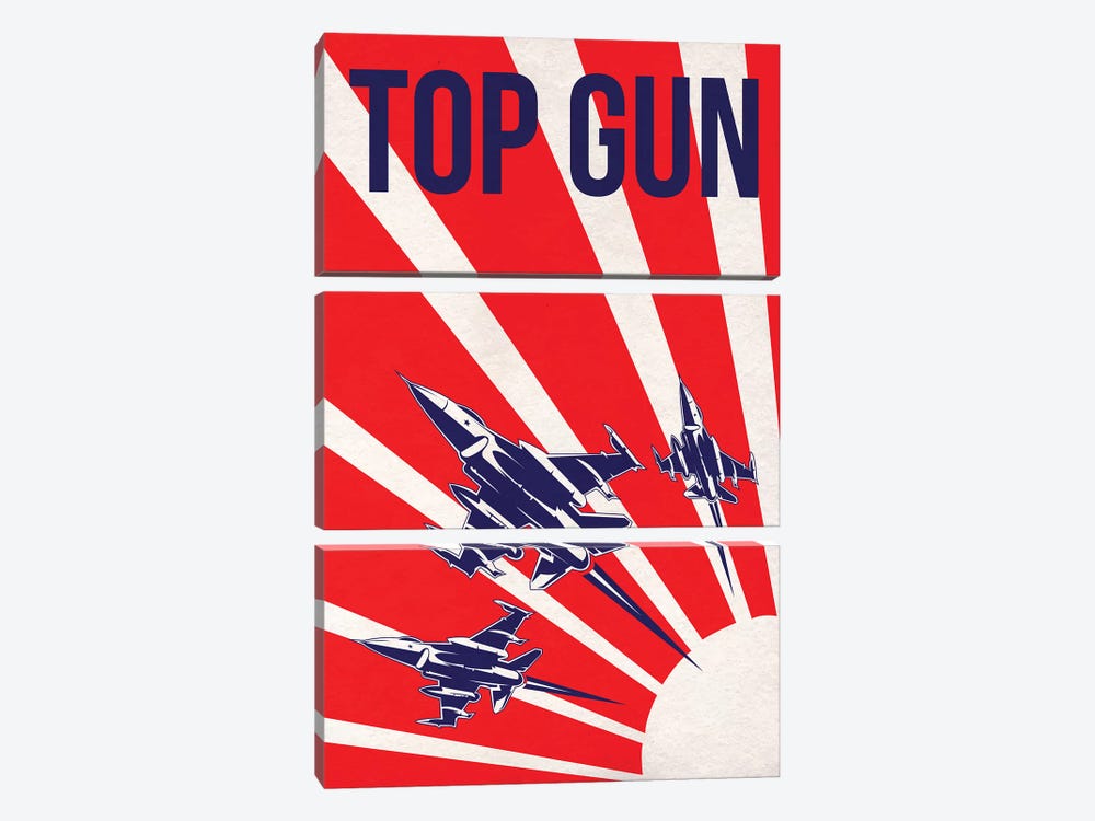 Top Gun Alternative Poster by Popate 3-piece Canvas Art Print