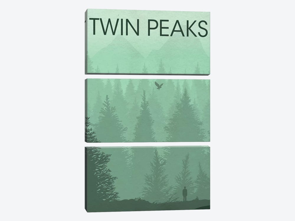 Twin Peaks Landscape Poster by Popate 3-piece Canvas Print