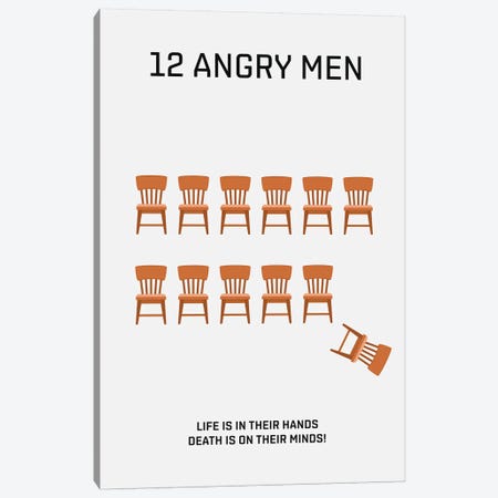 12 Angry Men Minimalist Poster Canvas Print #PTE109} by Popate Canvas Print