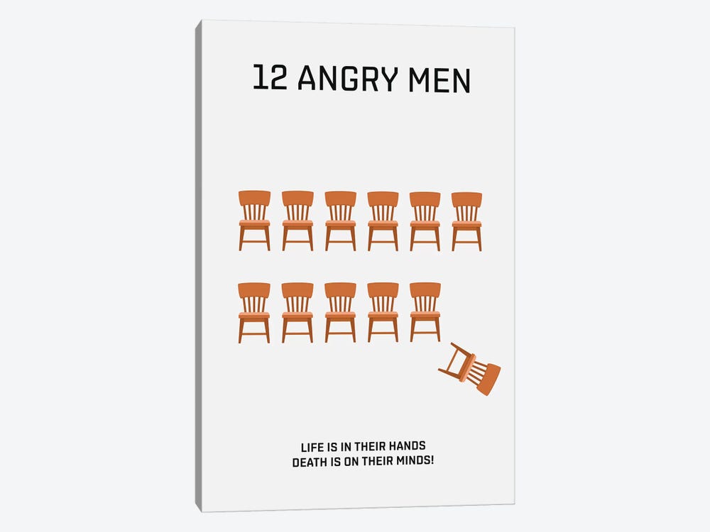 12 Angry Men Minimalist Poster by Popate 1-piece Canvas Art