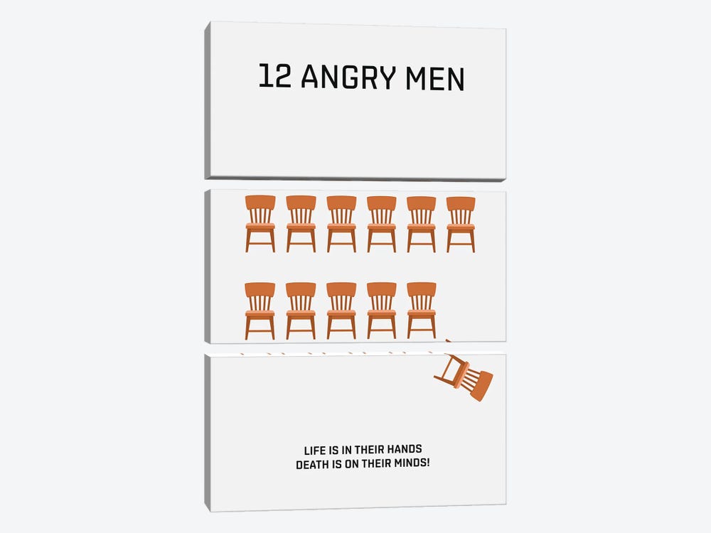 12 Angry Men Minimalist Poster 3-piece Canvas Wall Art