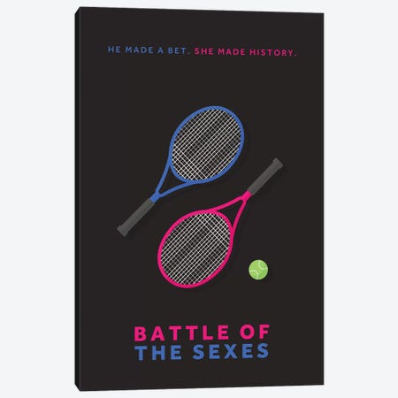 Battle Of The Sexes Minimalist Poster Canvas Print #PTE10} by Popate Art Print