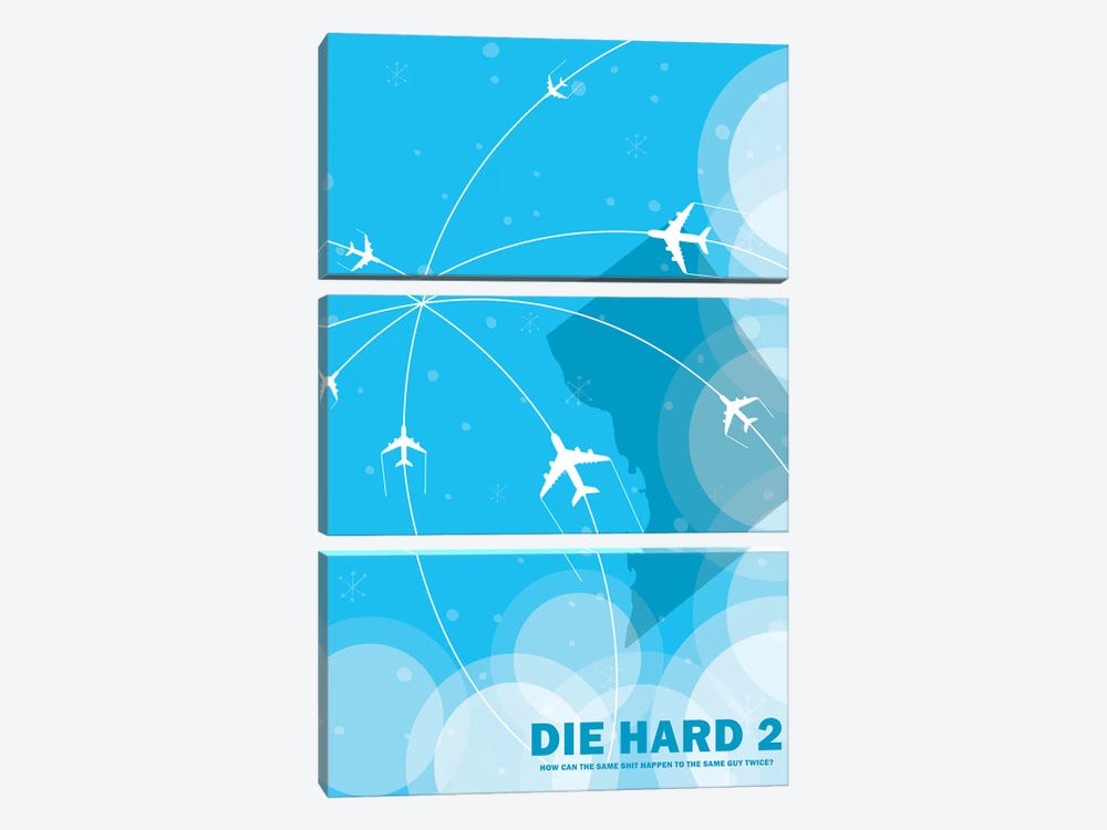 Die Hard 2 Minimalist Poster by Popate 3-piece Canvas Print