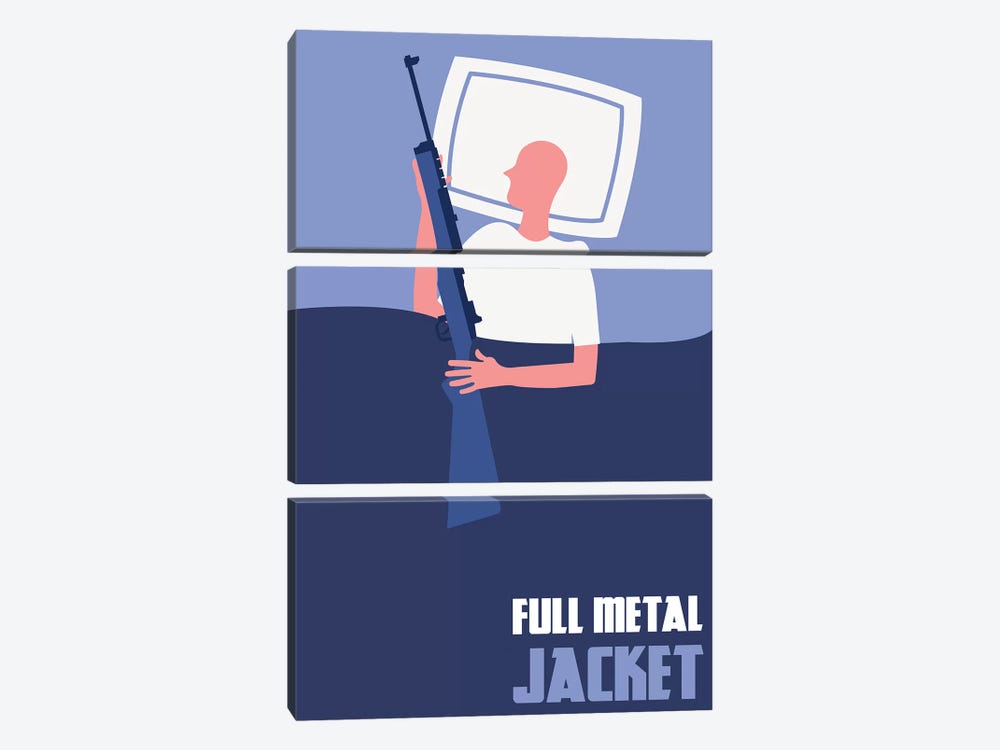 Full Metal Jacket Minimalist Poster II by Popate 3-piece Canvas Artwork