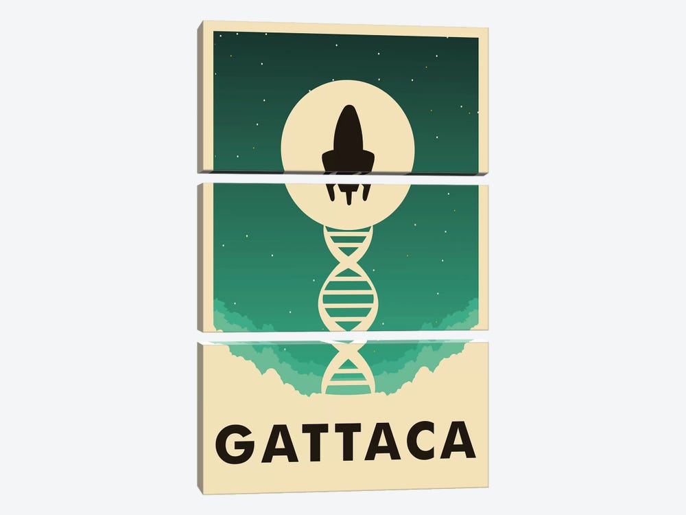 Gattaca Minimalist Poster by Popate 3-piece Canvas Print