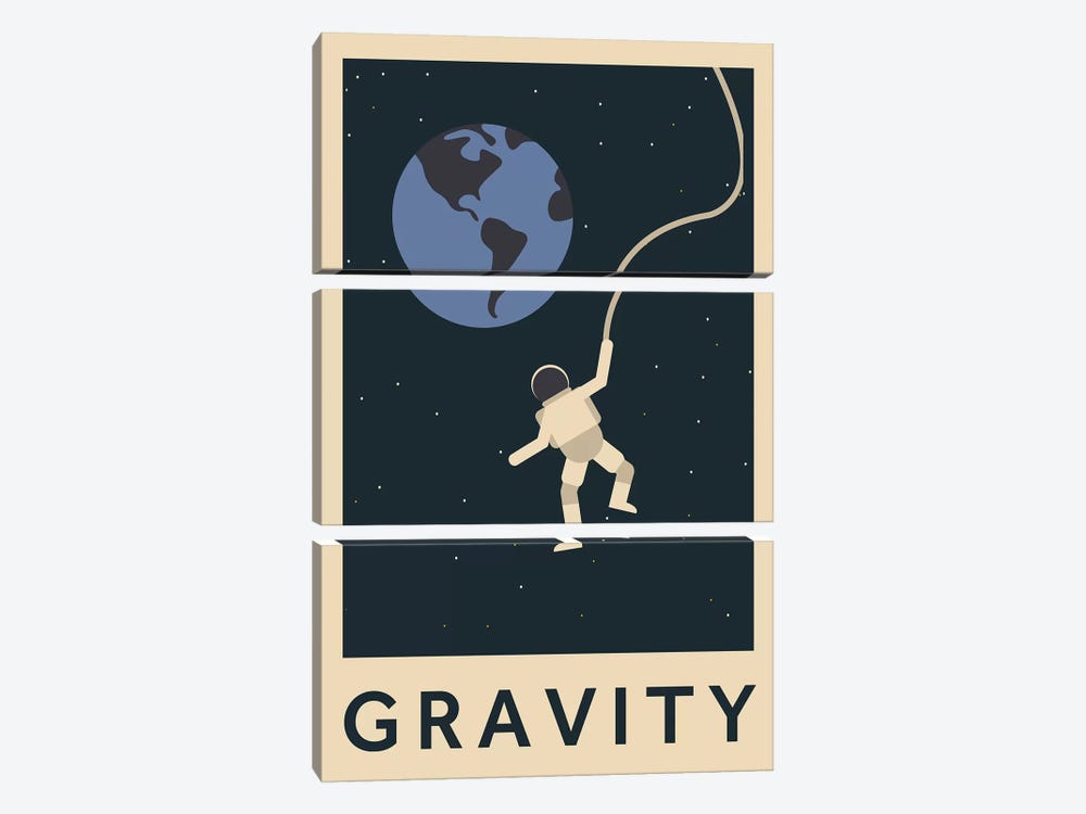 Gravity Minimalist Poster by Popate 3-piece Canvas Wall Art