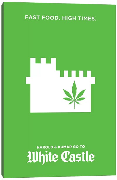 Harold & Kumar Go To White Castle Minimalist Poster Canvas Art Print - Marijuana Art