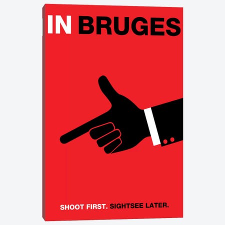 In Bruges Minimalist Poster Canvas Print #PTE128} by Popate Art Print