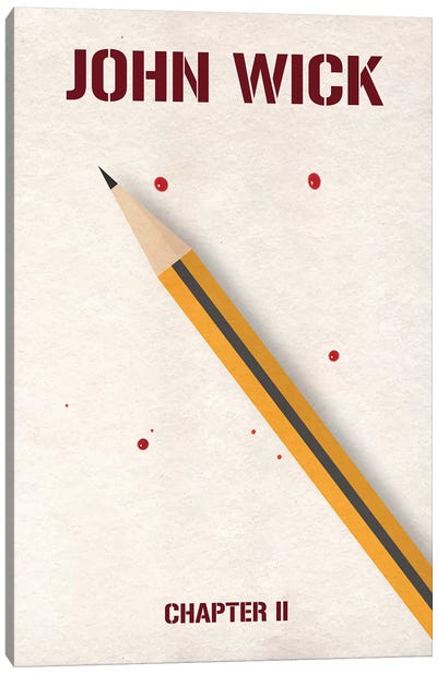 John Wick Chapter 2 Minimalist Poster Canvas Art Print - Crime & Gangster Movie Art
