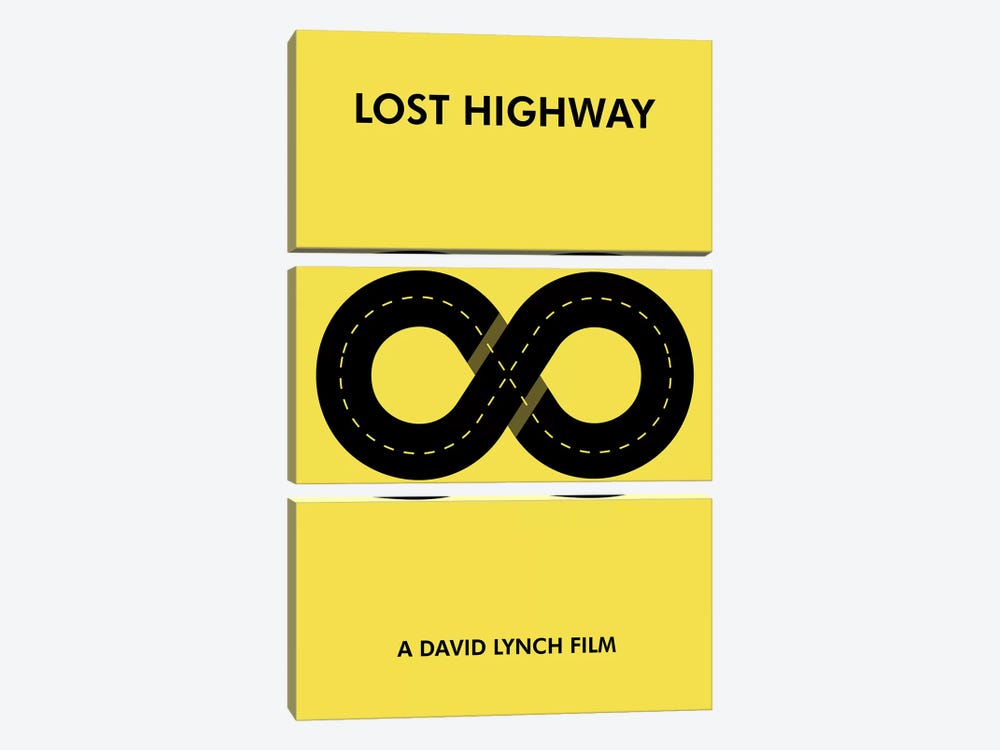 Lost Highway Minimalist Poster by Popate 3-piece Canvas Print