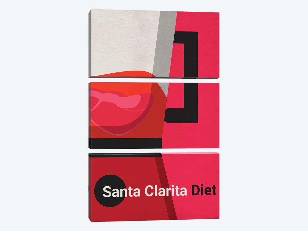 Santa Clarita Diet Minimalist Poster by Popate 3-piece Canvas Art Print