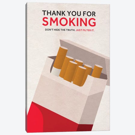Thank You For Smoking Alternative Poster Canvas Print #PTE141} by Popate Art Print