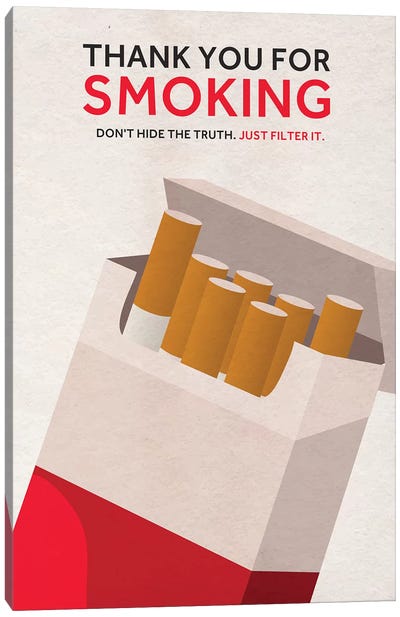Thank You For Smoking Alternative Poster Canvas Art Print - Popate
