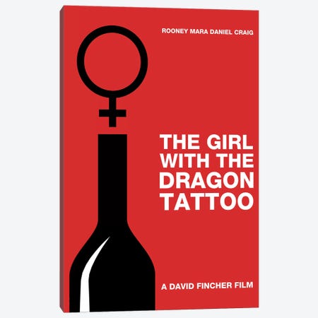 The Girl With The Dragon Tattoo Minimalist Poster Canvas Print #PTE143} by Popate Canvas Print