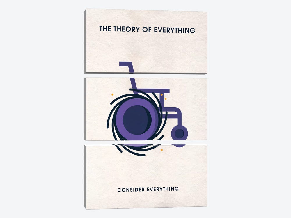 The Theory Of Everything Minimalist Poster by Popate 3-piece Canvas Print