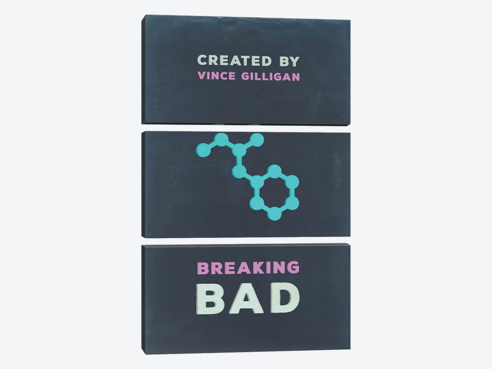 Breaking Bad Minimalist Poster I by Popate 3-piece Canvas Print