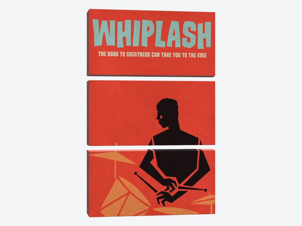 Whiplash Alternative Vintage Jazz Poster by Popate 3-piece Canvas Wall Art