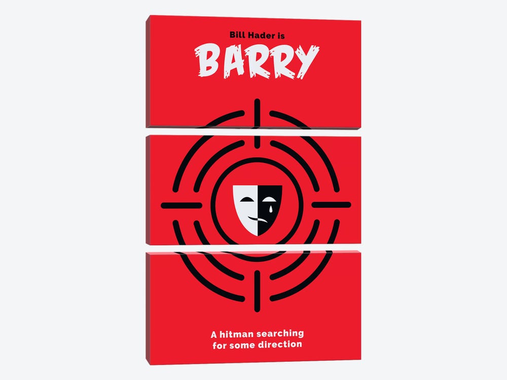 Barry Minimalist Poster  by Popate 3-piece Canvas Art Print