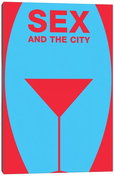 Sex And The City Minimalist Poster  Canvas Art Print - Sitcoms & Comedy TV Show Art