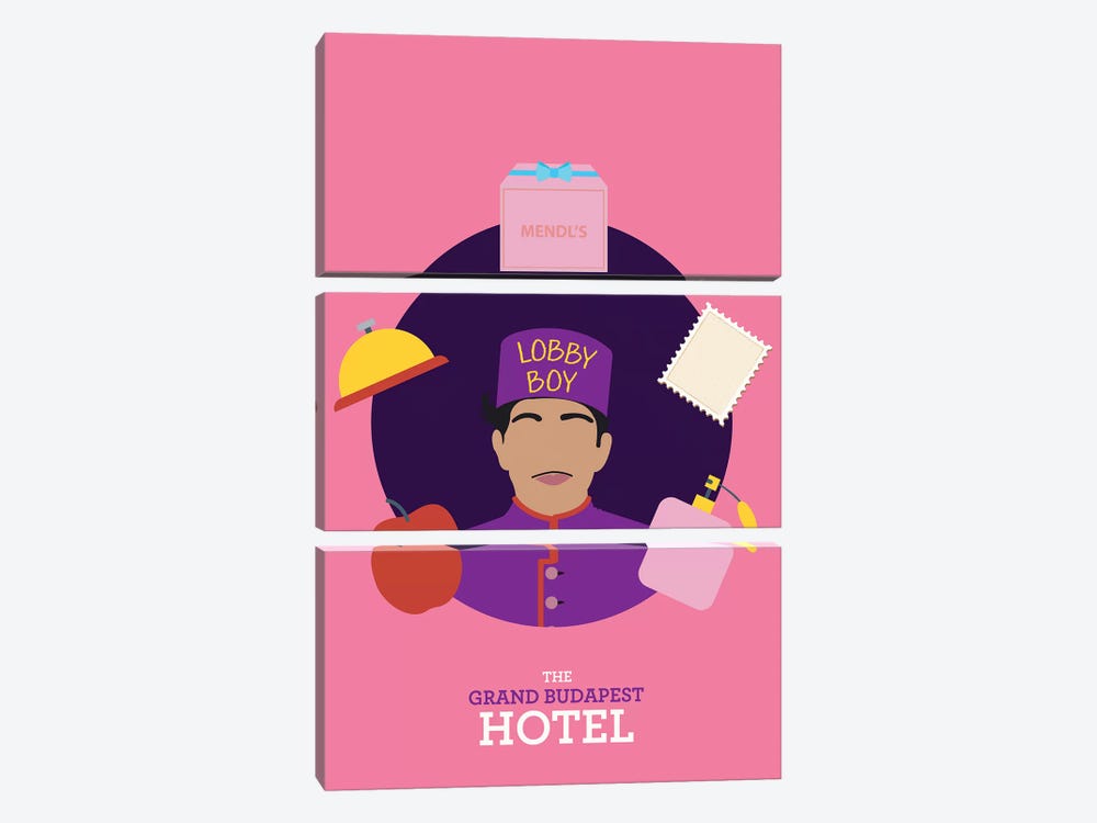 The Grand Budapest Hotel Minimalist Poster II by Popate 3-piece Canvas Art Print