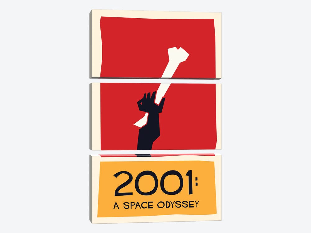 2001 A Space Odyssey Vintage Saul Bass Poster  by Popate 3-piece Canvas Wall Art