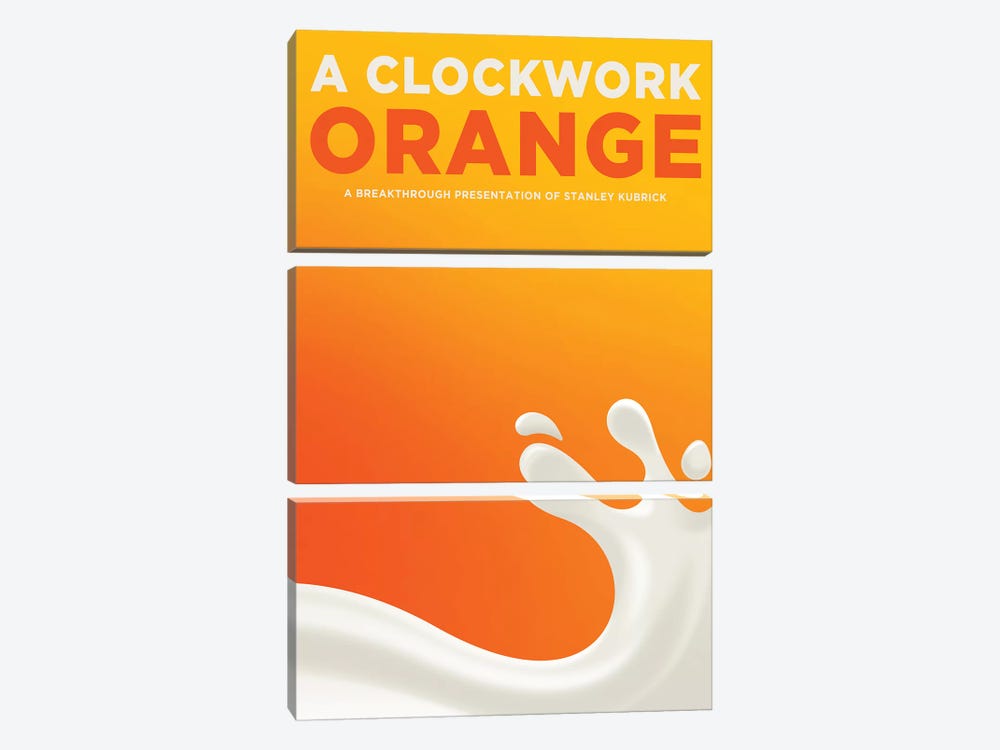 A Clockwork Orange Alternative Poster - Drink Moloko  by Popate 3-piece Canvas Art Print