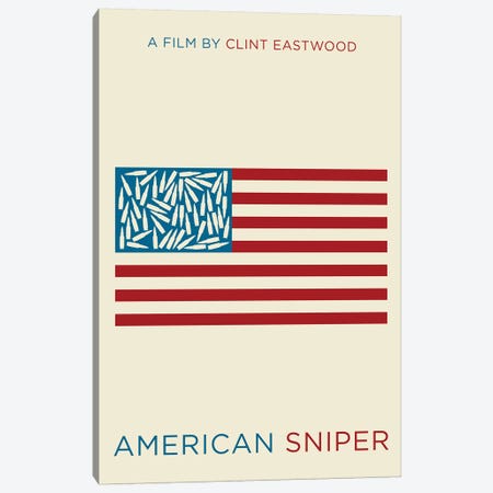 American Sniper Minimalist Poster  Canvas Print #PTE172} by Popate Canvas Artwork