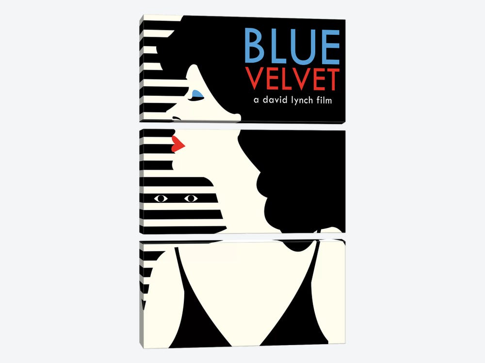 Blue Velvet Minimalist Poster - Dorothy  by Popate 3-piece Canvas Wall Art