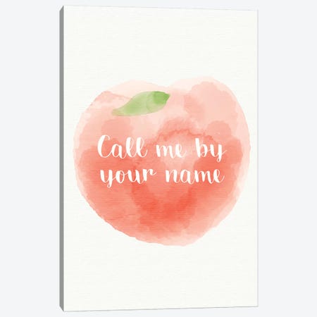 Call Me By Your Name Minimalist Poster - Peach  Canvas Print #PTE175} by Popate Canvas Print