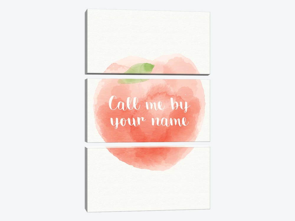 Call Me By Your Name Minimalist Poster - Peach  by Popate 3-piece Canvas Art Print