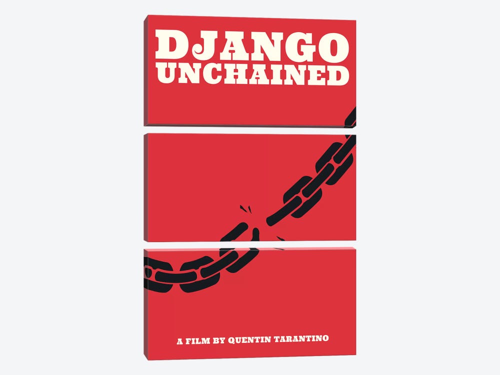Django Unchained Minimalist Poster - Juneteenth  by Popate 3-piece Canvas Wall Art