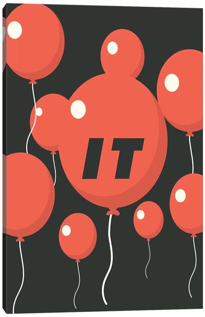 It Minimalist Poster - Balloon Float  Canvas Art Print - Balloons
