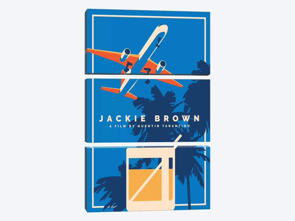 Jackie Brown Alternative Poster  by Popate 3-piece Canvas Art Print