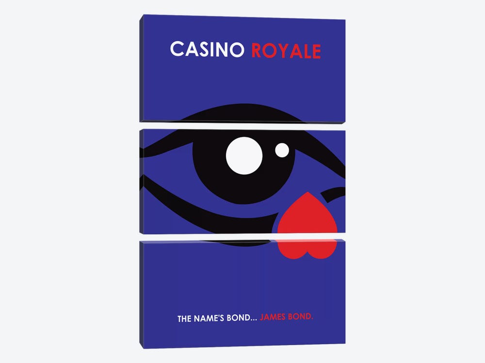 Casino Royale Minimalist Poster by Popate 3-piece Canvas Print