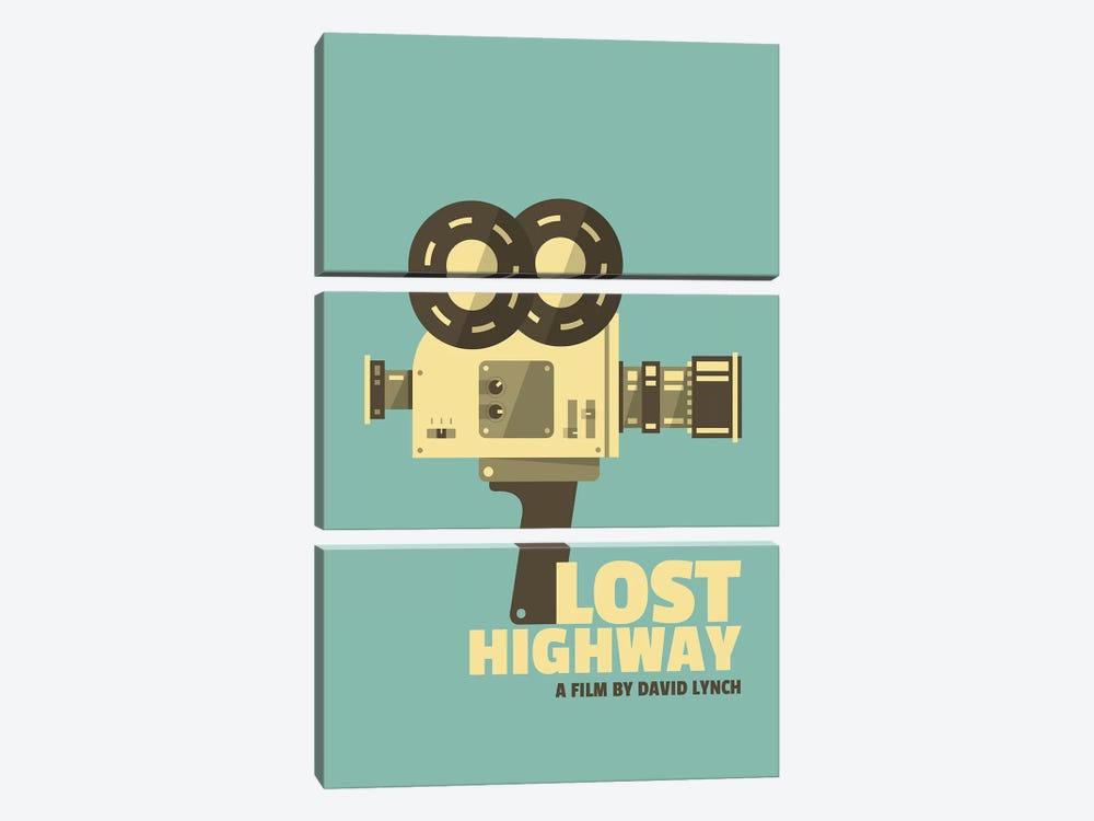 Lost Highway Alternative Vintage Poster  by Popate 3-piece Canvas Artwork