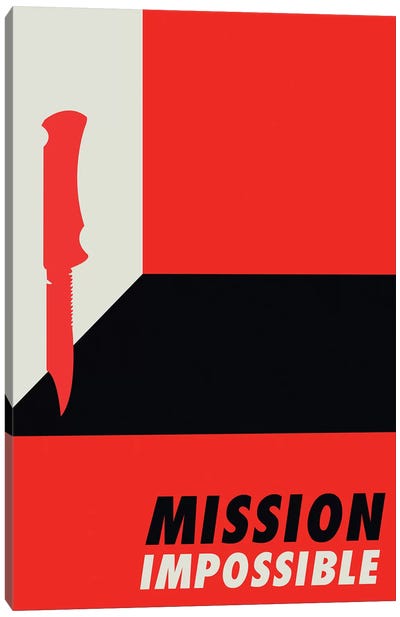 Mission Impossible Vintage Bauhaus Poster  Canvas Art Print - Action & Adventure Minimalist Movie Posters