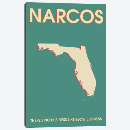 Narcos Minimalist Poster  Canvas Print #PTE195} by Popate Canvas Art Print