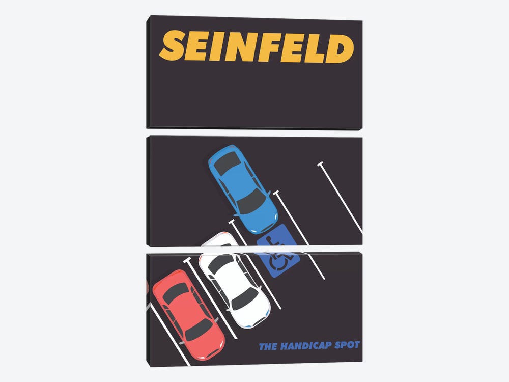 Seinfeld Alternative Minimalist Poster - The Handicap Spot  by Popate 3-piece Canvas Wall Art