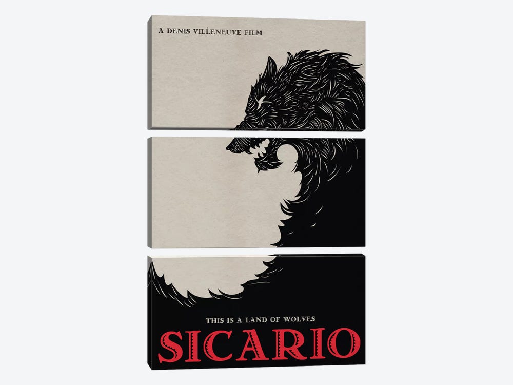 Sicario Alternative Minimalist Poster  by Popate 3-piece Art Print