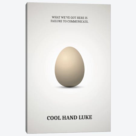 Cool Hand Luke Minimalist Poster Canvas Print #PTE20} by Popate Canvas Wall Art