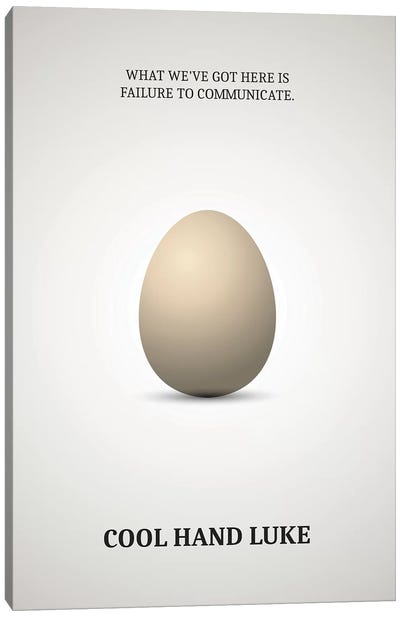 Cool Hand Luke Minimalist Poster Canvas Art Print - Egg Art