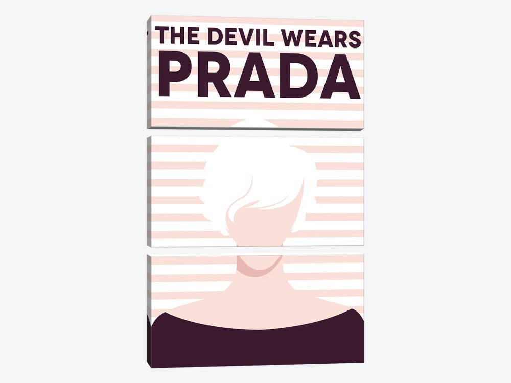The Devil Wears Prada Minimalist Poster  by Popate 3-piece Canvas Print
