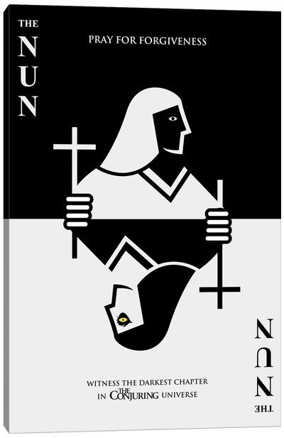 The Nun Minimalist Poster - Card Trick  Canvas Art Print - Horror Movie Art