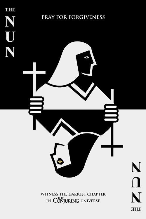 The Nun Minimalist Poster - Card Trick 