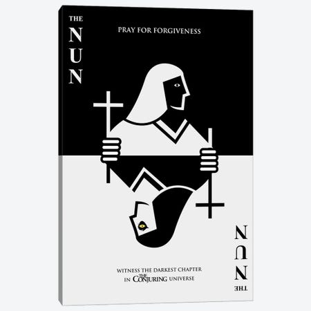 The Nun Minimalist Poster - Card Trick  Canvas Print #PTE217} by Popate Canvas Wall Art