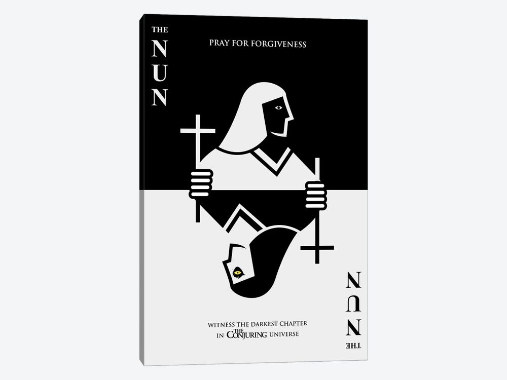 The Nun Minimalist Poster - Card Trick  by Popate 1-piece Canvas Print