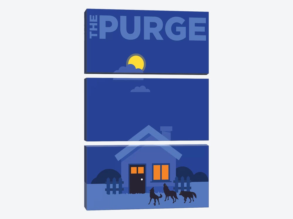 The Purge Minimalist Poster  by Popate 3-piece Canvas Wall Art