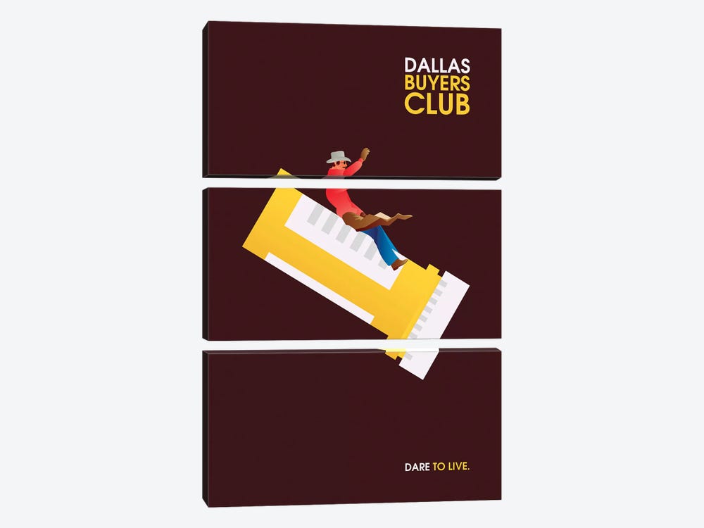 Dallas Buyers Club Minimalist Poster by Popate 3-piece Art Print